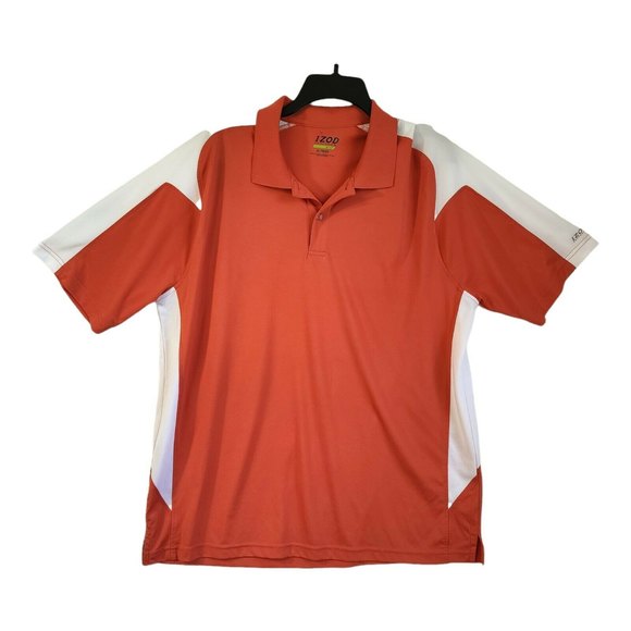 Izod Other - Izod Performance Golf Polo Shirt Men's XL Tall Orange Colorblock